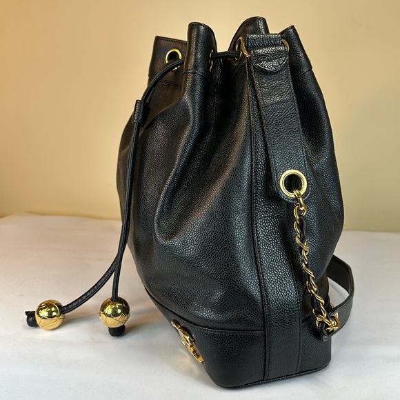 Chanel CC Black Leather Bucket Bag - Picture 6 of 16